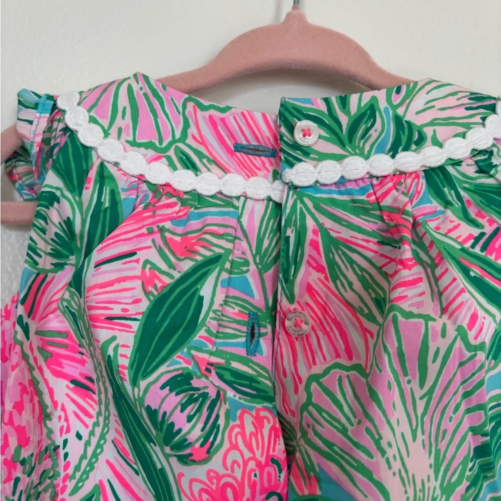 Lilly Pulitzer Pink and Green Baby  Tropical Bubble Dress - Picture 6 of 6